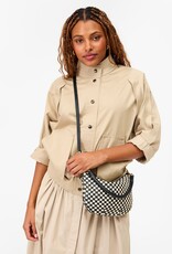 Clare V. Petit Moyen - Black & Cream Woven Checker