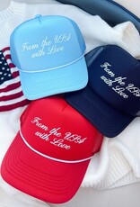 Kenz Kustomz From the USA with Love  Foam Trucker Hat - Red