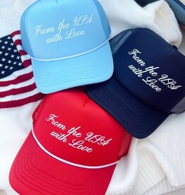 Kenz Kustomz From the USA with Love  Foam Trucker Hat - Red