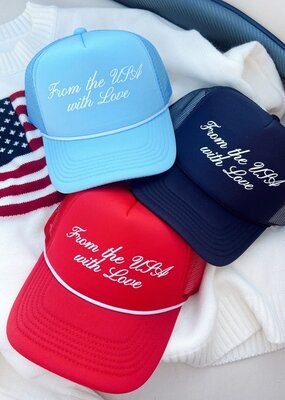 Kenz Kustomz From the USA with Love  Foam Trucker Hat - Red
