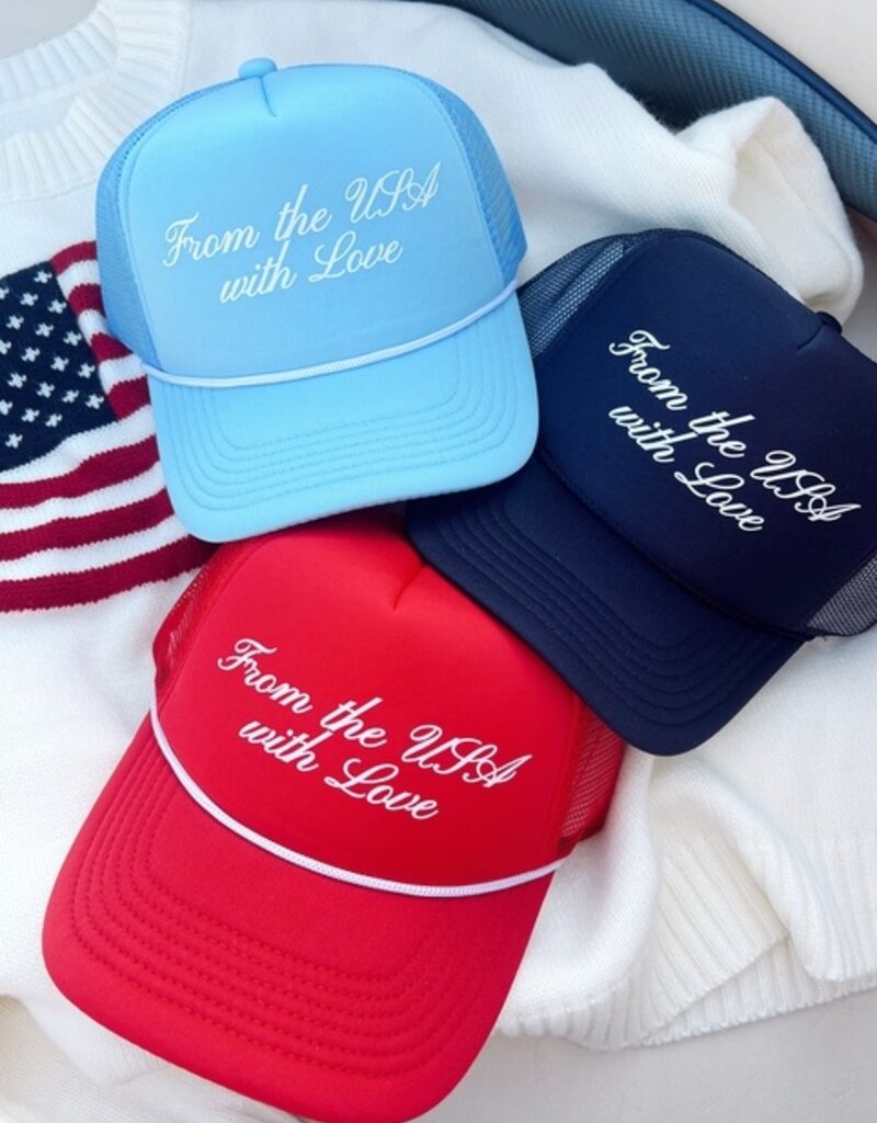 Kenz Kustomz From the USA with Love  Foam Trucker Hat - Red