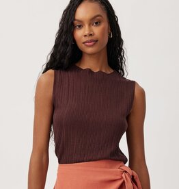 Bella Dahl Texture Ribbed Mock Neck Top