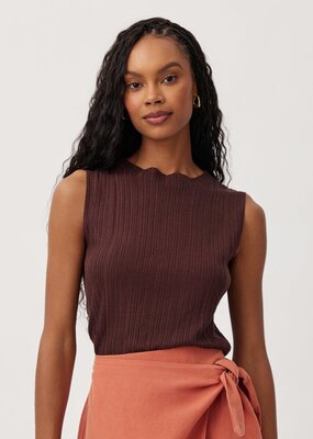 Bella Dahl Texture Ribbed Mock Neck Top