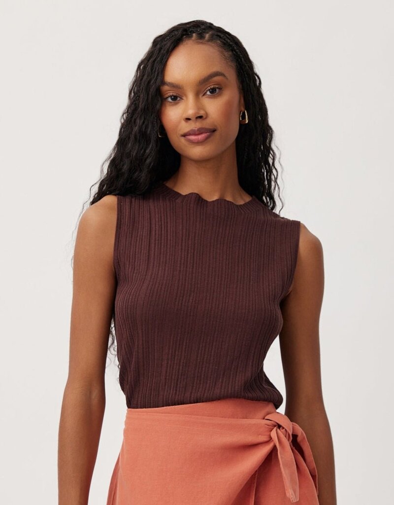Bella Dahl Texture Ribbed Mock Neck Top
