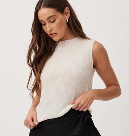 Bella Dahl Texture Ribbed Mock Neck Top