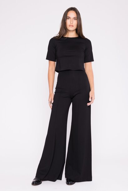 Ponte Knit Wide Leg Pant