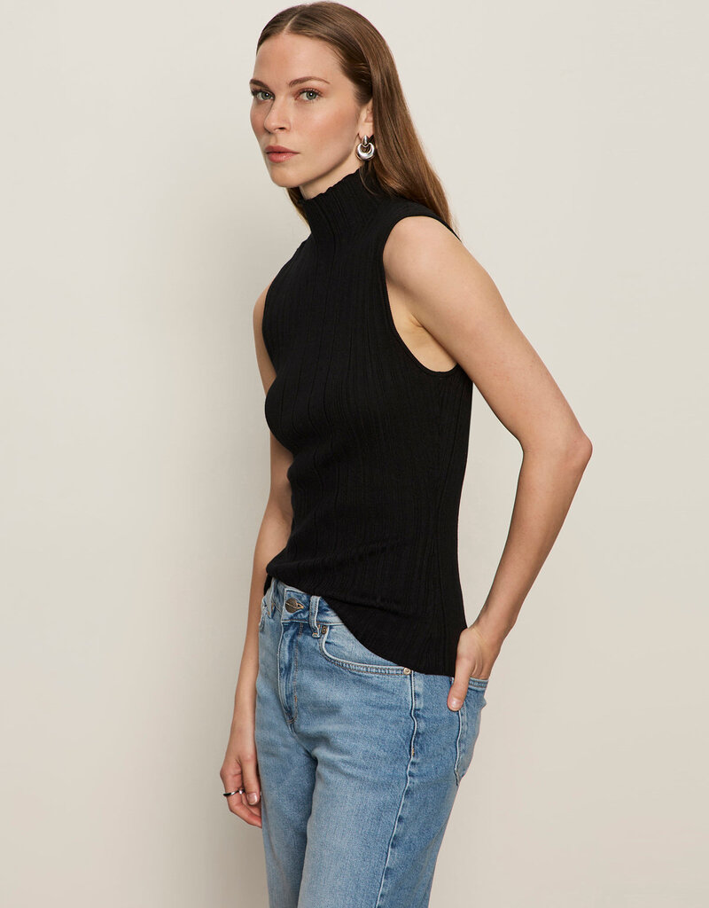 Sanctuary Ribbed Funnel Neck Top
