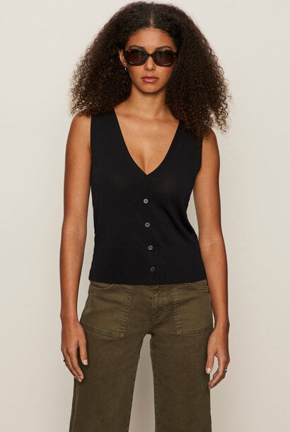 Knitted Button Front Top