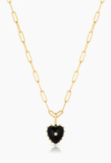 Thatch Isabel Onyx Heart Necklace
