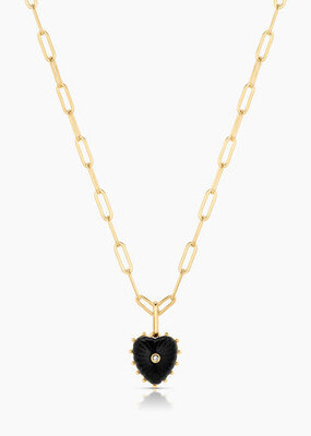 Thatch Isabel Onyx Heart Necklace