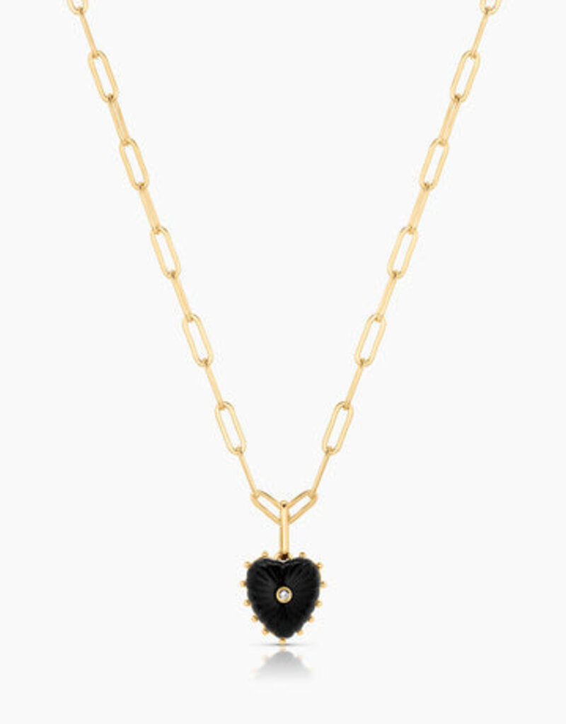 Thatch Isabel Onyx Heart Necklace