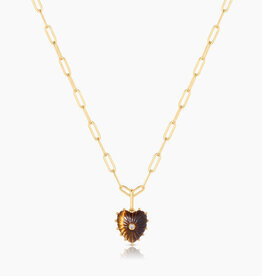 Thatch Isabel Tiger's Eye Heart Necklace