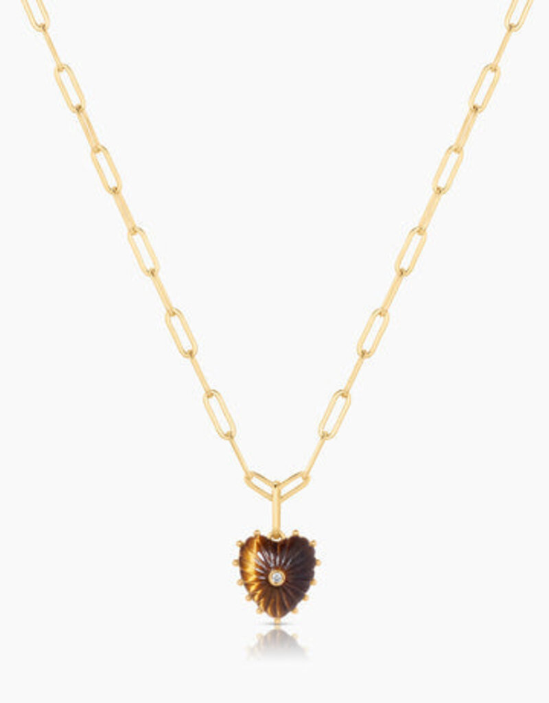Thatch Isabel Tigers' Eye Heart Necklace