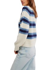 Free People Frankie Cable Striped Pullover