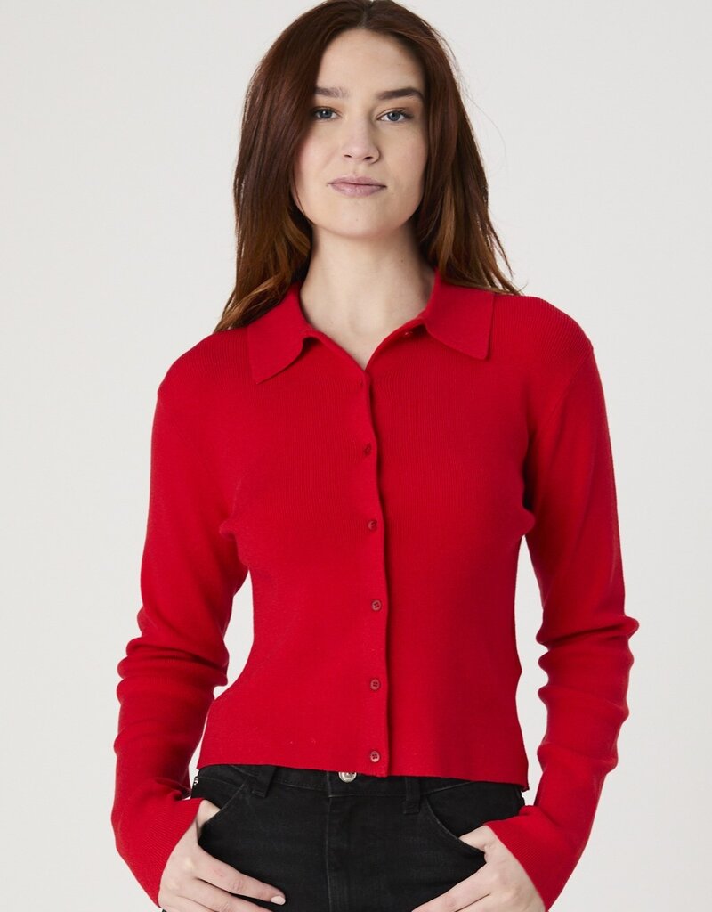 French Connection Cosysoft Button Down Long Sleeve Top