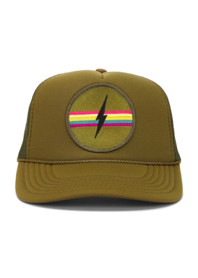 Friday Feelin' Electric Rainbow Olive Trucker