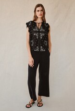 Bella Dahl Ruffle Sleeve Tie Neck Top