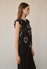 Bella Dahl Ruffle Sleeve Tie Neck Top