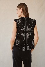 Bella Dahl Ruffle Sleeve Tie Neck Top