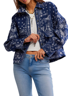 Free People Bandana Jacquard Shirt