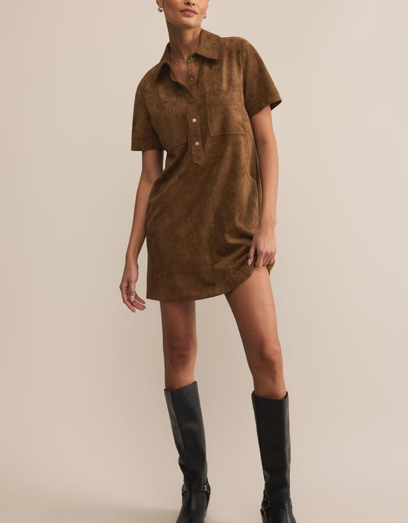 Z Supply Kellie Faux Suede Mini Dress