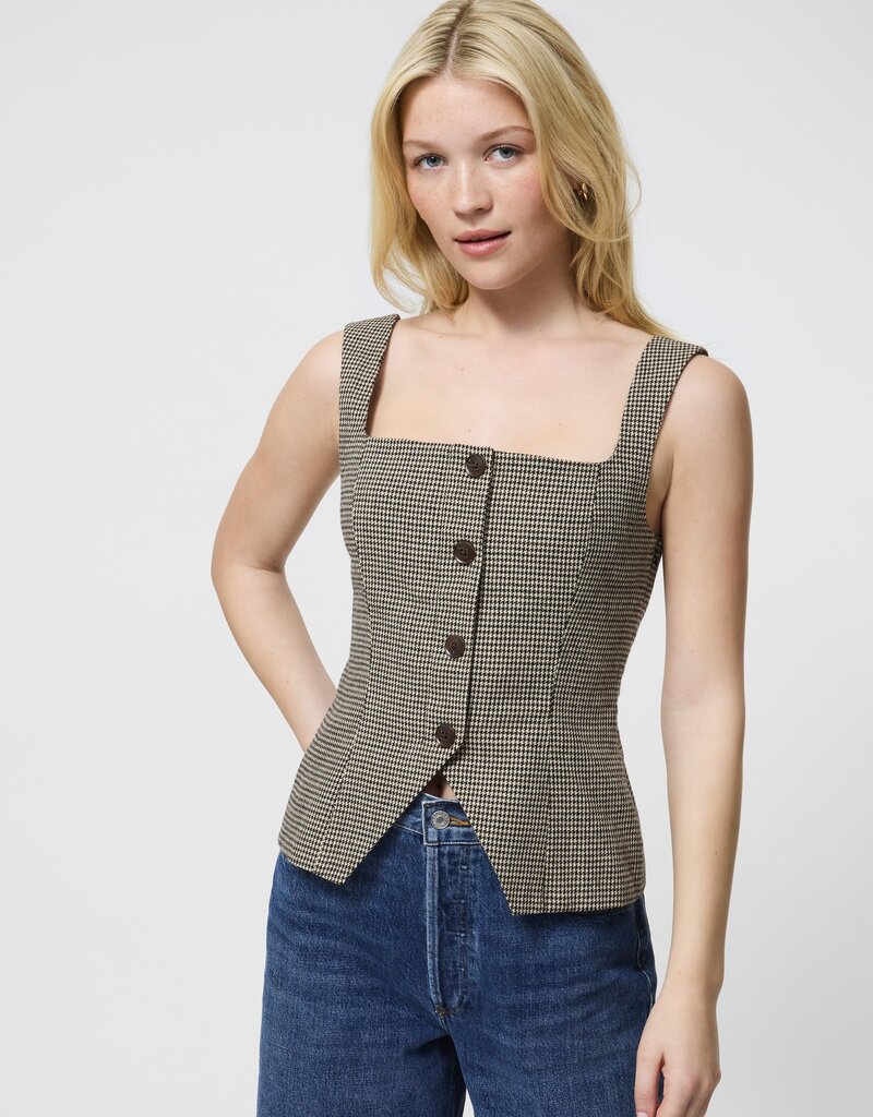 French Connection Houndstooth Wool Sleeveless Top