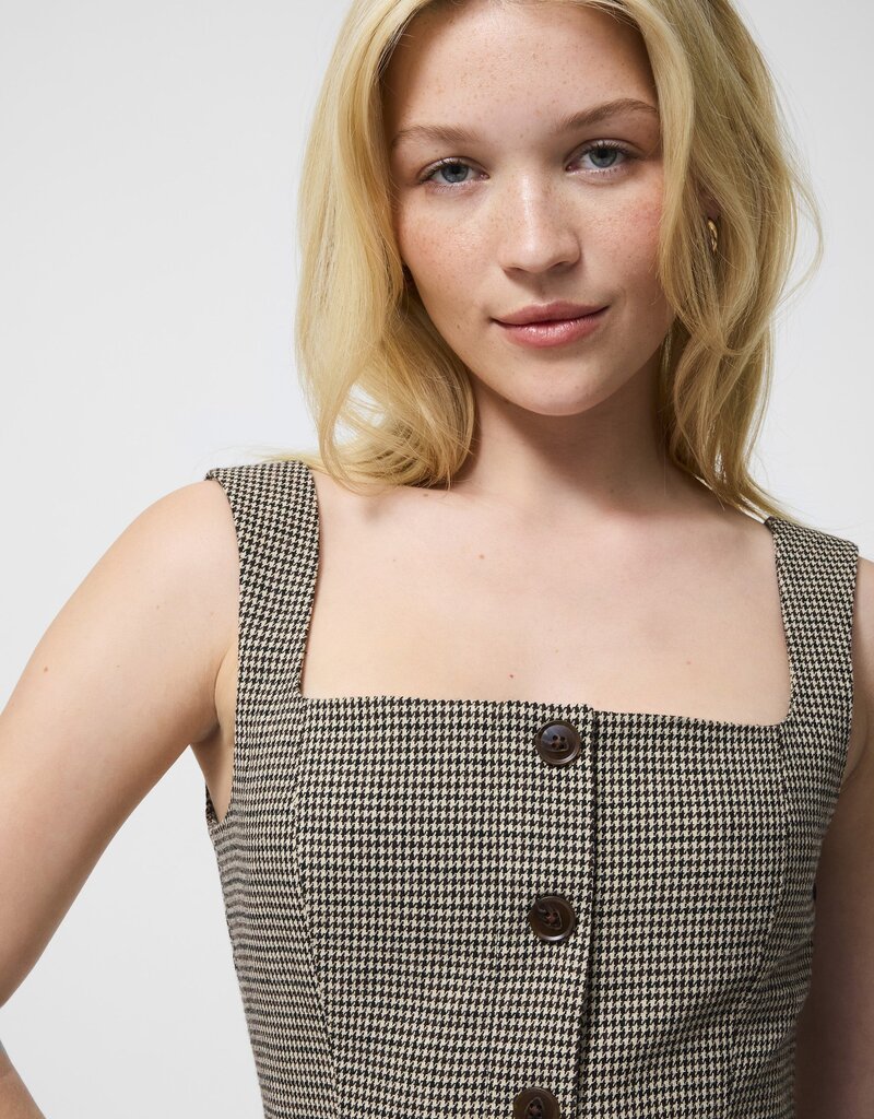 French Connection Houndstooth Wool Sleeveless Top
