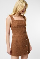 French Connection Structured Tweed Square Neck Mini Dress
