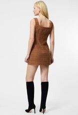 French Connection Structured Tweed Square Neck Mini Dress
