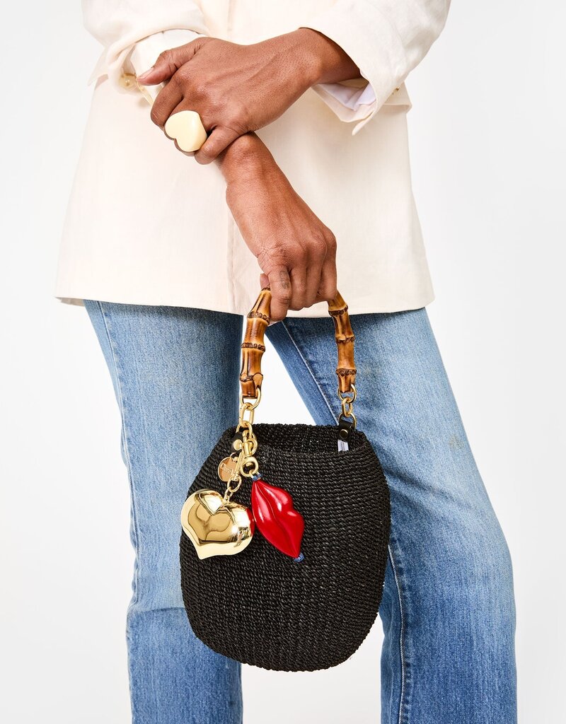 Clare V. Grande Mylar Heart Fob