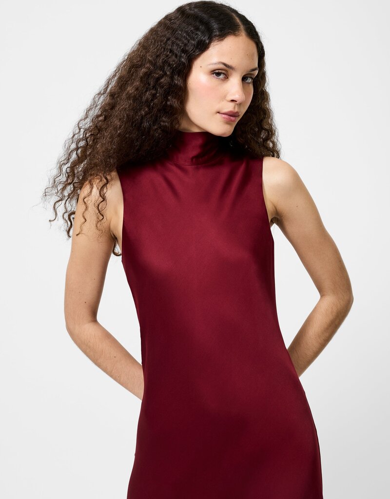 French Connection Ennis Satin Sleeveless Bow Midi Dress