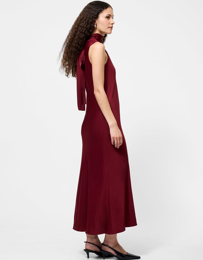 French Connection Ennis Satin Sleeveless Bow Midi Dress