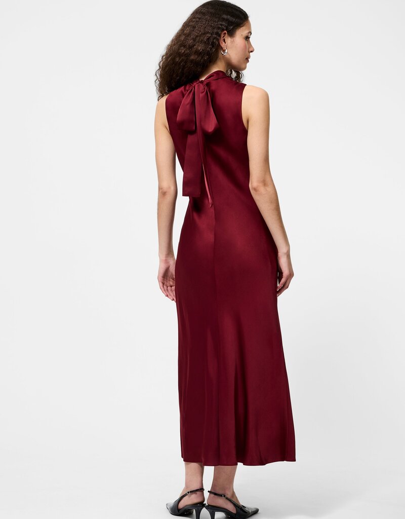 French Connection Ennis Satin Sleeveless Bow Midi Dress