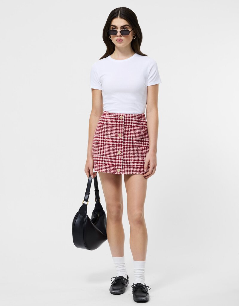 French Connection Brushed Houndstooth Mini Skirt