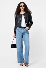 French Connection Dessa Vegan Leather Cropped Jacket