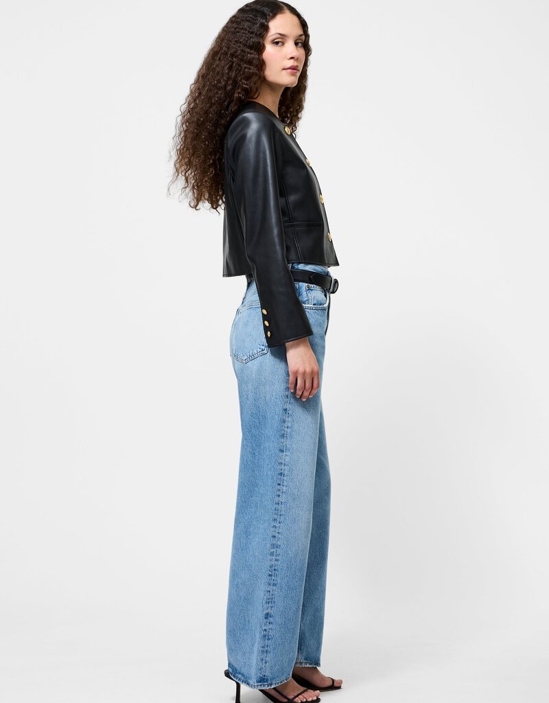 French Connection Dessa Vegan Leather Cropped Jacket