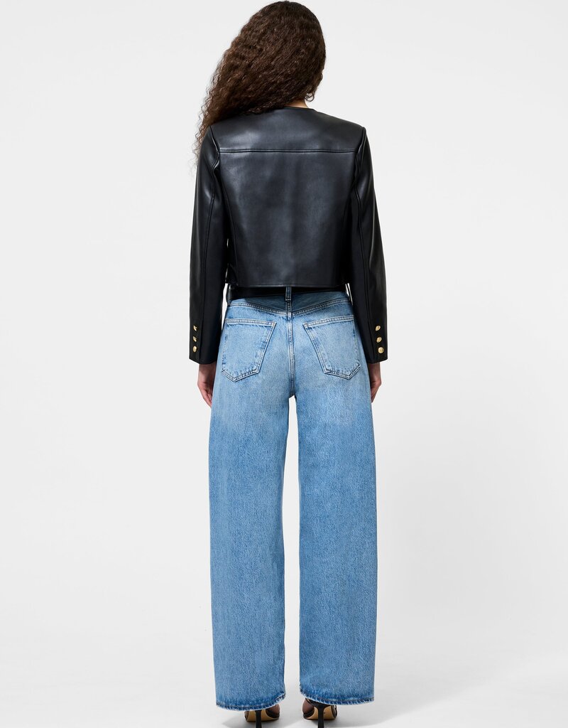 French Connection Dessa Vegan Leather Cropped Jacket