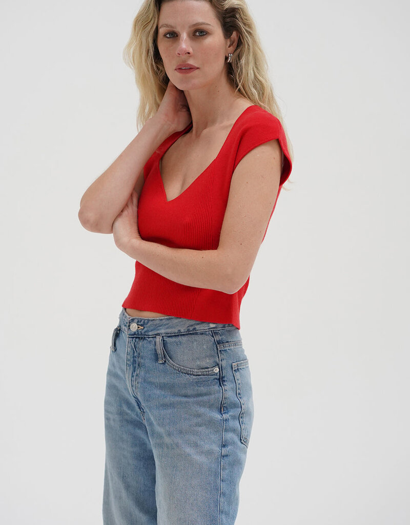 LNA Millie Cap Sleeve Sweater