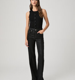 Paige Sasha Wide Leg 32" - Black Fog Luxe Coating