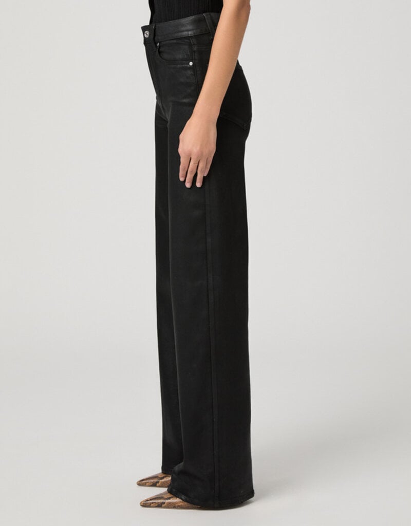 Paige Sasha Wide Leg 32" - Black Fog Luxe Coating