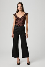 Paige Anessa Wide Leg - Black Fog Luxe Coating
