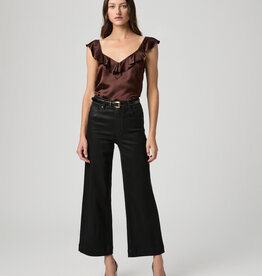 Paige Anessa Wide Leg - Black Fog Luxe Coating