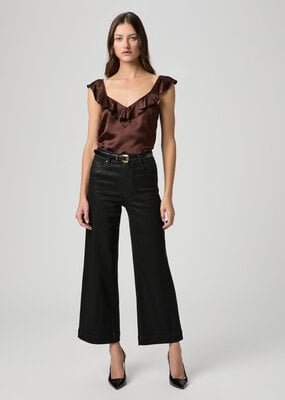 Paige Anessa Wide Leg - Black Fog Luxe Coating