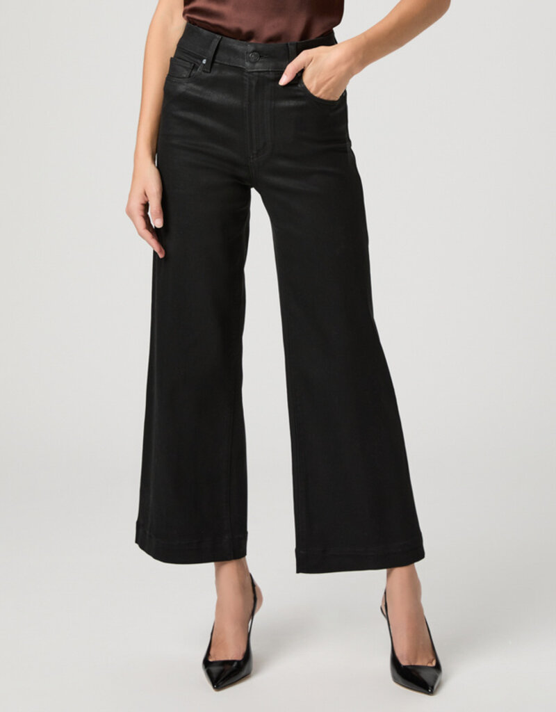 Paige Anessa Wide Leg - Black Fog Luxe Coating