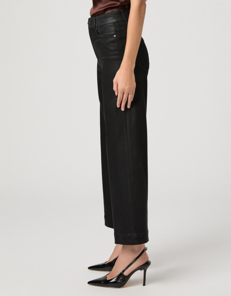 Paige Anessa Wide Leg - Black Fog Luxe Coating
