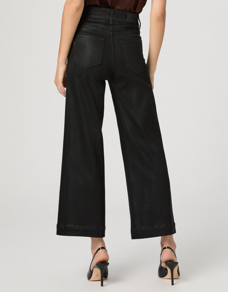 Paige Anessa Wide Leg - Black Fog Luxe Coating
