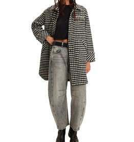 Free People Get Around Houndstooth Shirt Jacket