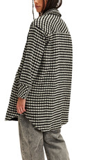 Free People Get Around Houndstooth Shirt Jacket