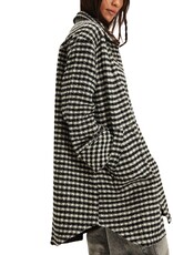 Free People Get Around Houndstooth Shirt Jacket