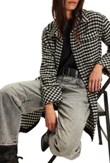 Free People Get Around Houndstooth Shirt Jacket